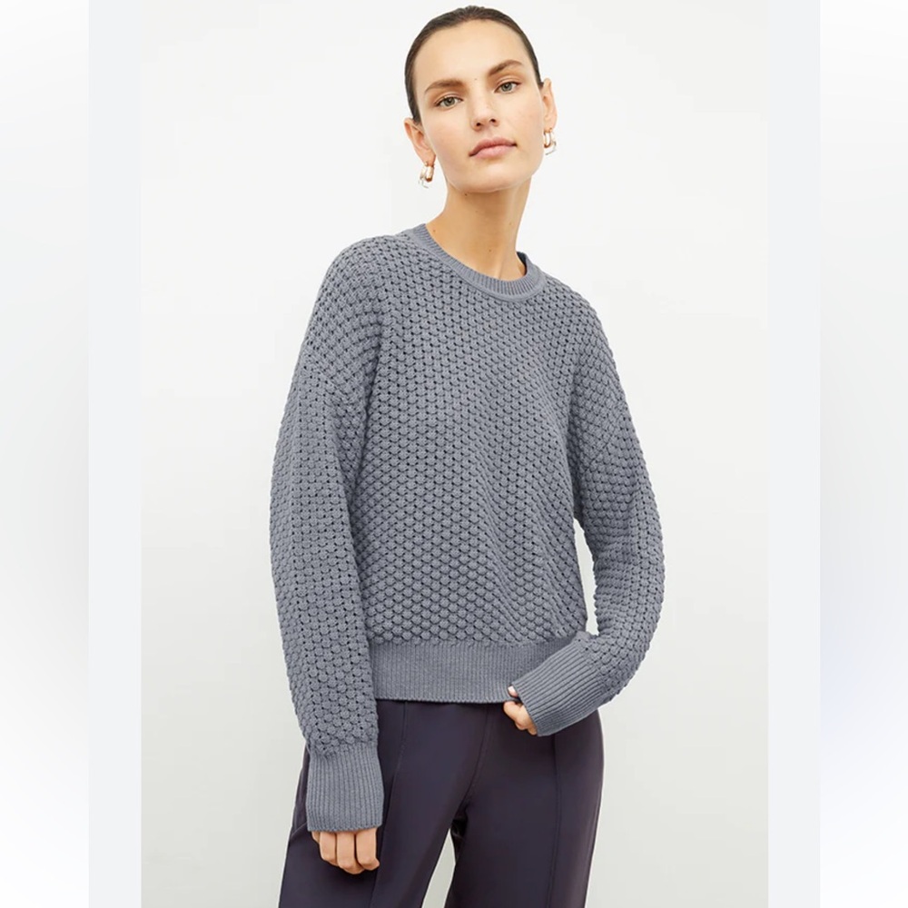 M.M. LaFleur Popcorn Knit crew neck sweater
